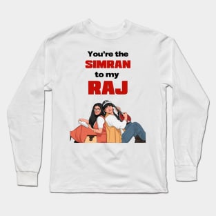 DDLJ , RAJ and SIMRAN, DDLJ , Bollywood, India movie, Desi, Valentines Long Sleeve T-Shirt